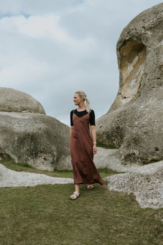 MOKE LYDIA SLIP DRESS - Cocoa