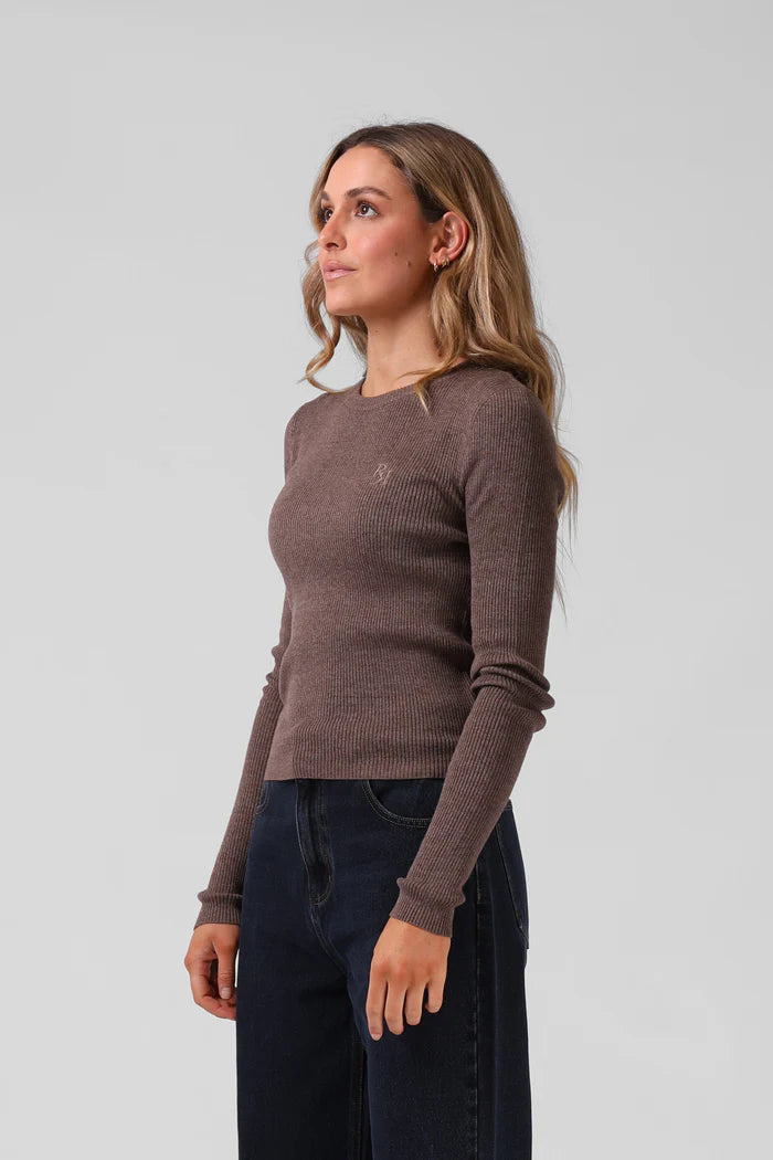 RPM KNITTED L/S - BROWN MARLE