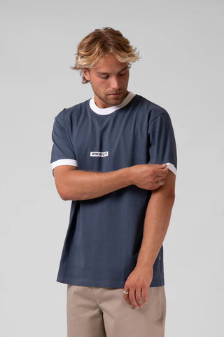 RPM RINGER MENS TEE - Slate Blue