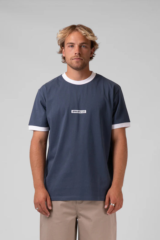 RPM RINGER MENS TEE - Slate Blue