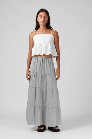RPM RUBY MAXI SKIRT - Black & White Pinstripe
