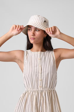 RPM BUCKET HAT - Cream Stripe