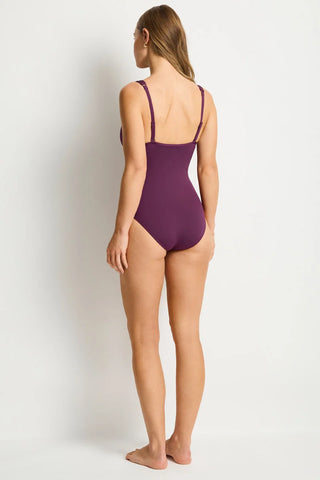 SEA LEVEL - ESSENTIALS EDIT SPLICED ONE PIECE - Claret