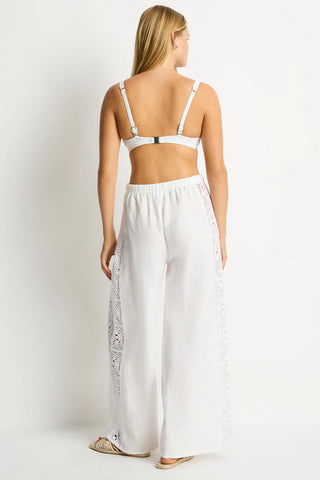 SEA LEVEL - SHORE PANELLED BEACH PANT - White