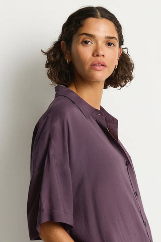 SEA LEVEL - RESORT ESSENTILS ALOHA SHIRT - Blackberry