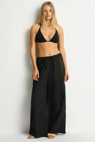 SEA LEVEL - SHORE PANELLED BEACH PANT - Black