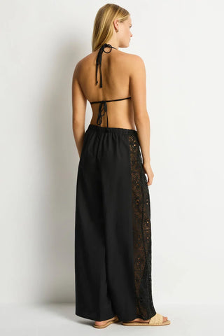 SEA LEVEL - SHORE PANELLED BEACH PANT - Black