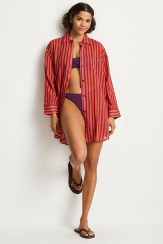 SEA LEVEL - VACAY CRUISE SHIRT - Spice Red