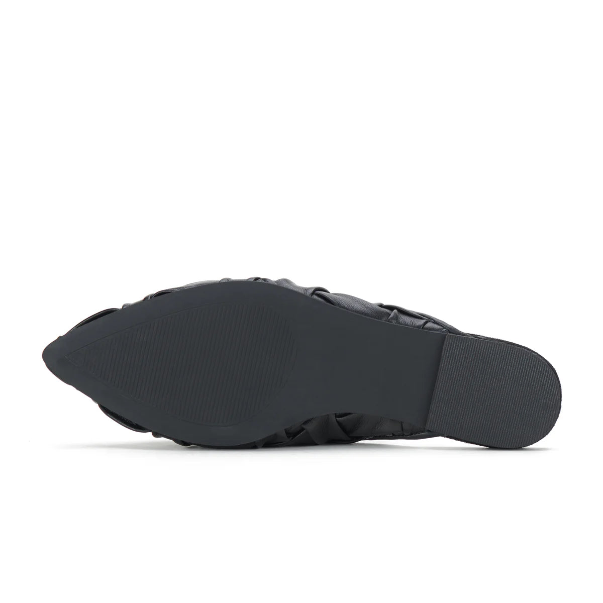 ROLLIE POINTED MULE SOFT WOVEN - BLACK