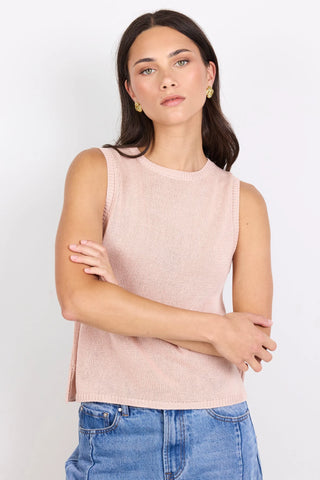 AMONG THE BRAVE - SALUTE SLEEVELESS KNIT TOP - Blush