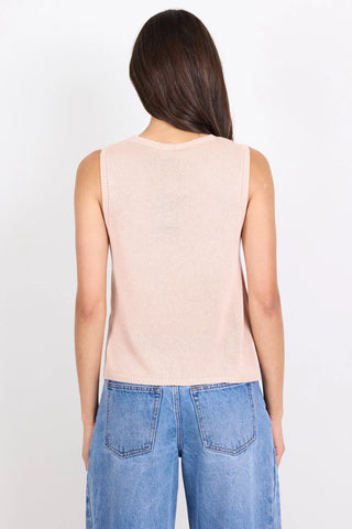 AMONG THE BRAVE - SALUTE SLEEVELESS KNIT TOP - Blush