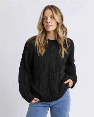 FOXWOOD - JOSIE CREW KNIT - Black