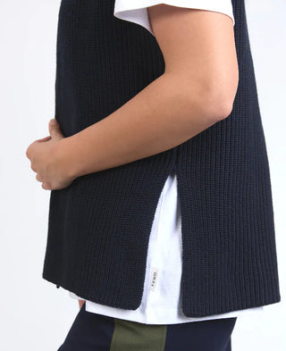 FOXWOOD ZIP KNIT VEST - Navy