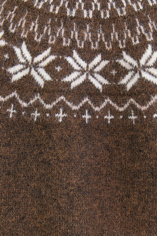 AMONG THE BRAVE - SHETLAND FAIRISLE CARDIGAN - Chocolate