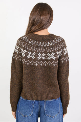 AMONG THE BRAVE - SHETLAND FAIRISLE CARDIGAN - Chocolate