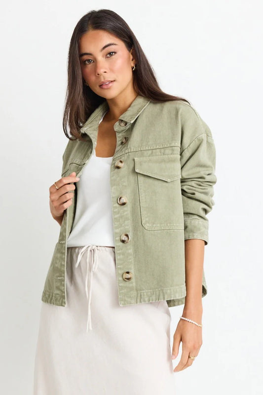 AMONG THE BRAVE ECHO DENIM JACKET - Khaki