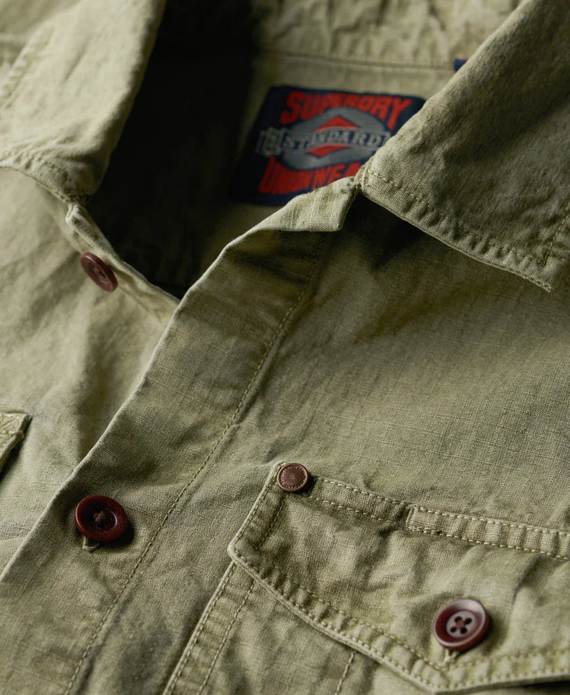 SUPERDRY MERCHANT RIPSTOP OVERSHIRT - OLIVE KHAKI
