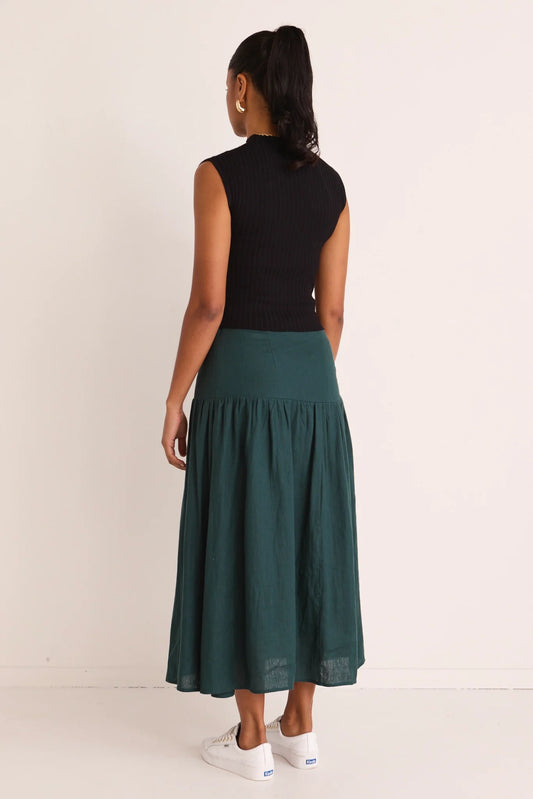 AMONG THE BRAVE - SWAY BASQUE MIDI SKIRT - Forest