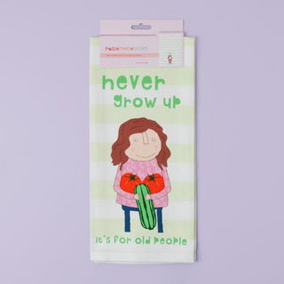 ROSIE MADE A THING TEA TOWEL - Never Grow Up