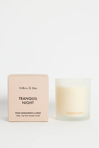 WILLOW & MAE SOY CANDLE - TRANQUIL NIGHT - Spiced Sandalwood & Amber