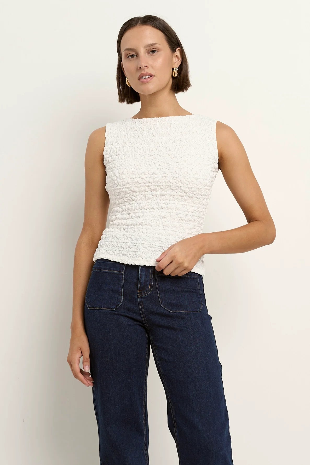 AMONG THE BRAVE UNTAMED BOATNECK TOP - Ivory