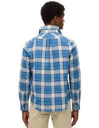 SUPERDRY - MERCHANT LINEN CHECK - BLUE OMBRE CHECK