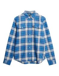 SUPERDRY - MERCHANT LINEN CHECK - BLUE OMBRE CHECK