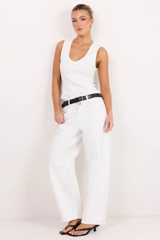 AMONG THE BRAVE - Varsity Ivory Forward Seam Barrel Jeans