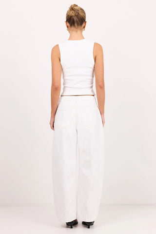 AMONG THE BRAVE - Varsity Ivory Forward Seam Barrel Jeans