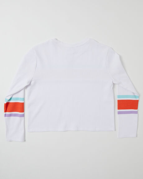 EVE GIRL FLORENCE L/S WAFFLE TEE - White