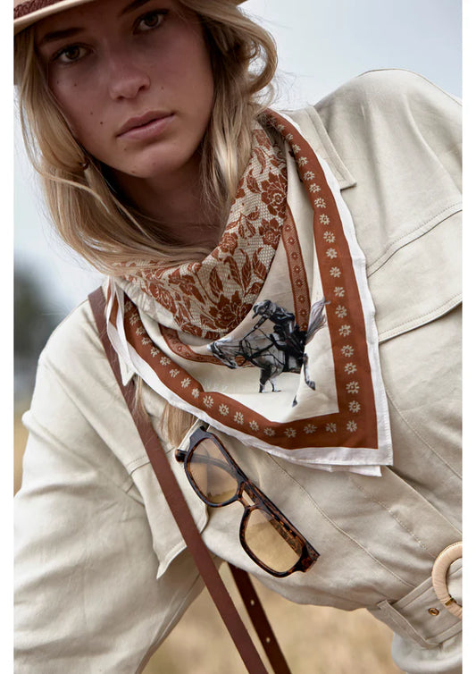 FAR MER BY WHITNEY  COTTON BANDANA - PAISLEY PALOMINO