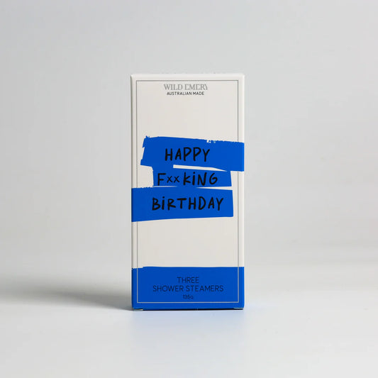 WILD EMERY THREE SHOWER STEAMERS - HAPPY BIRTHDAY