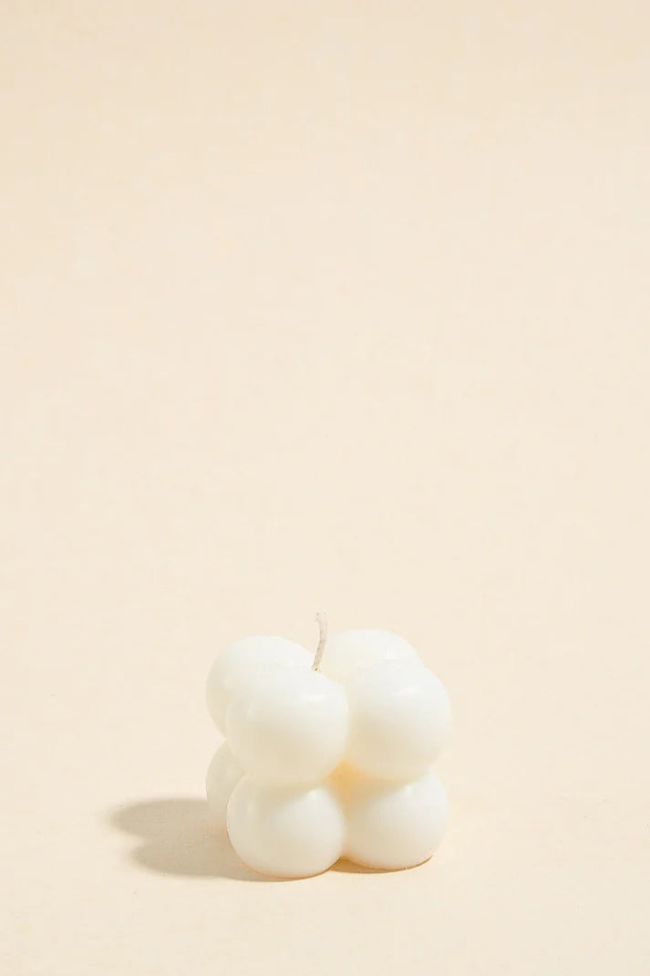 BUBBLE CUBE SMALL HANDMADE SOY CANDLE - Ivory