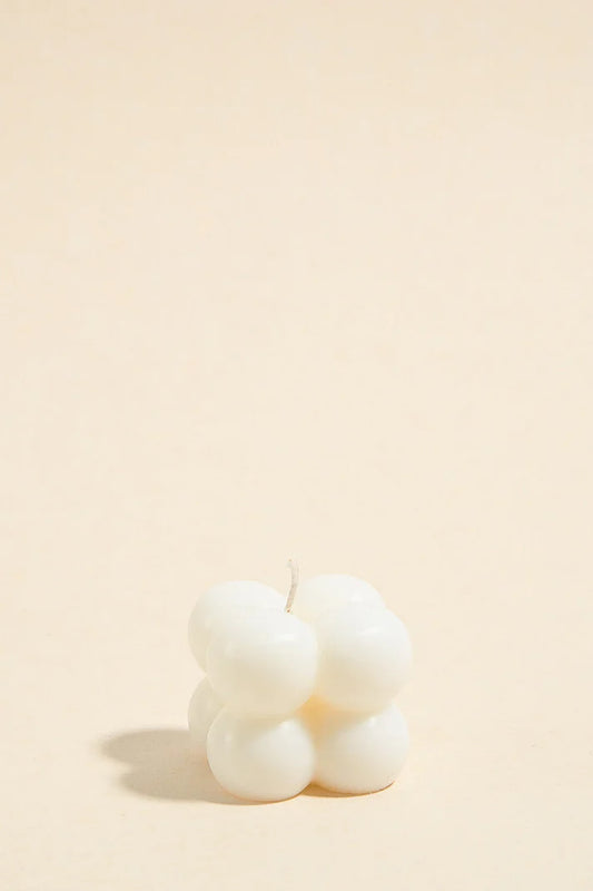 BUBBLE CUBE SMALL HANDMADE SOY CANDLE - Ivory