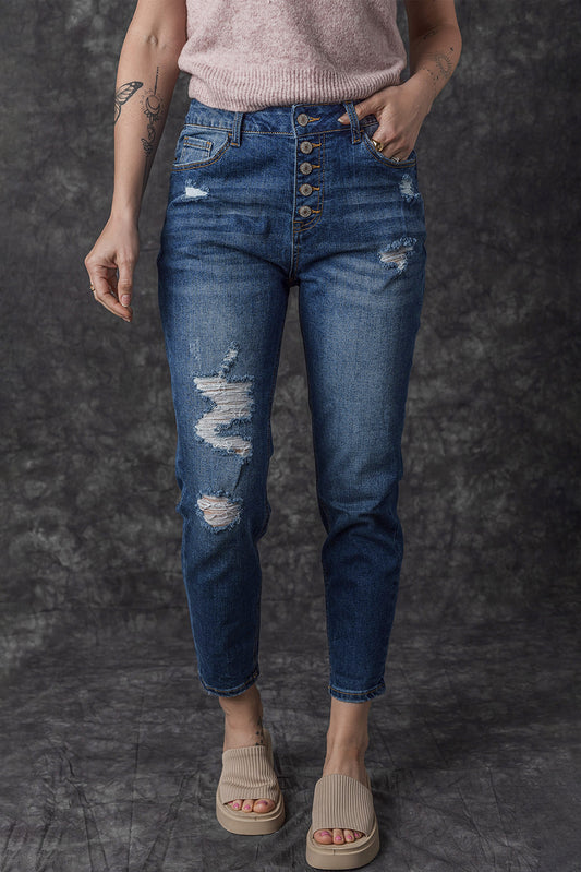 PRICKLE & POLLY Harvey Distressed Mom Jeans
