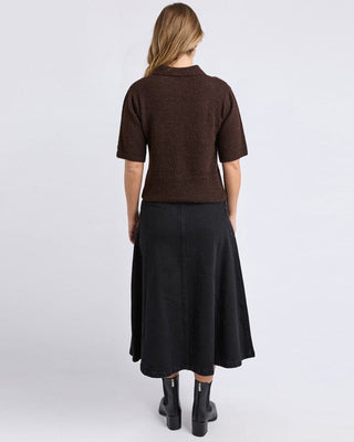 FOXWOOD FERNIE BUTTON KNIT - Coffee Bean