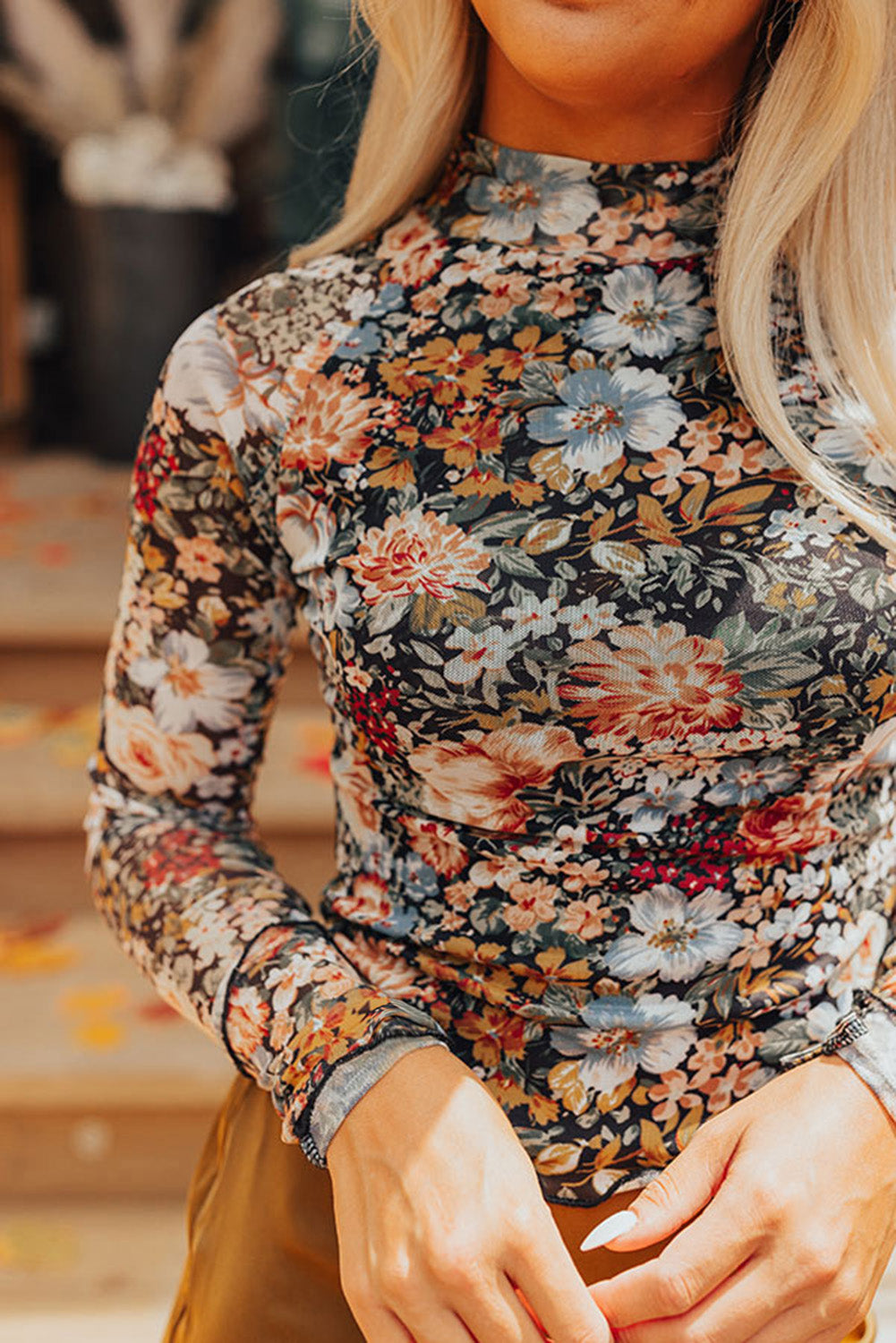 PRICKLE & POLLY FLORAL MESH TOP