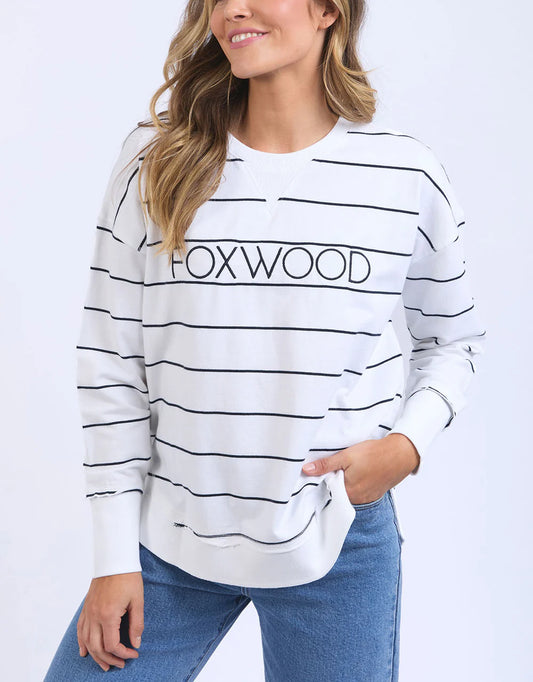 FOXWOOD SIMPLIFIED CREW - CLASSIC STRIPE WHITE/NAVY