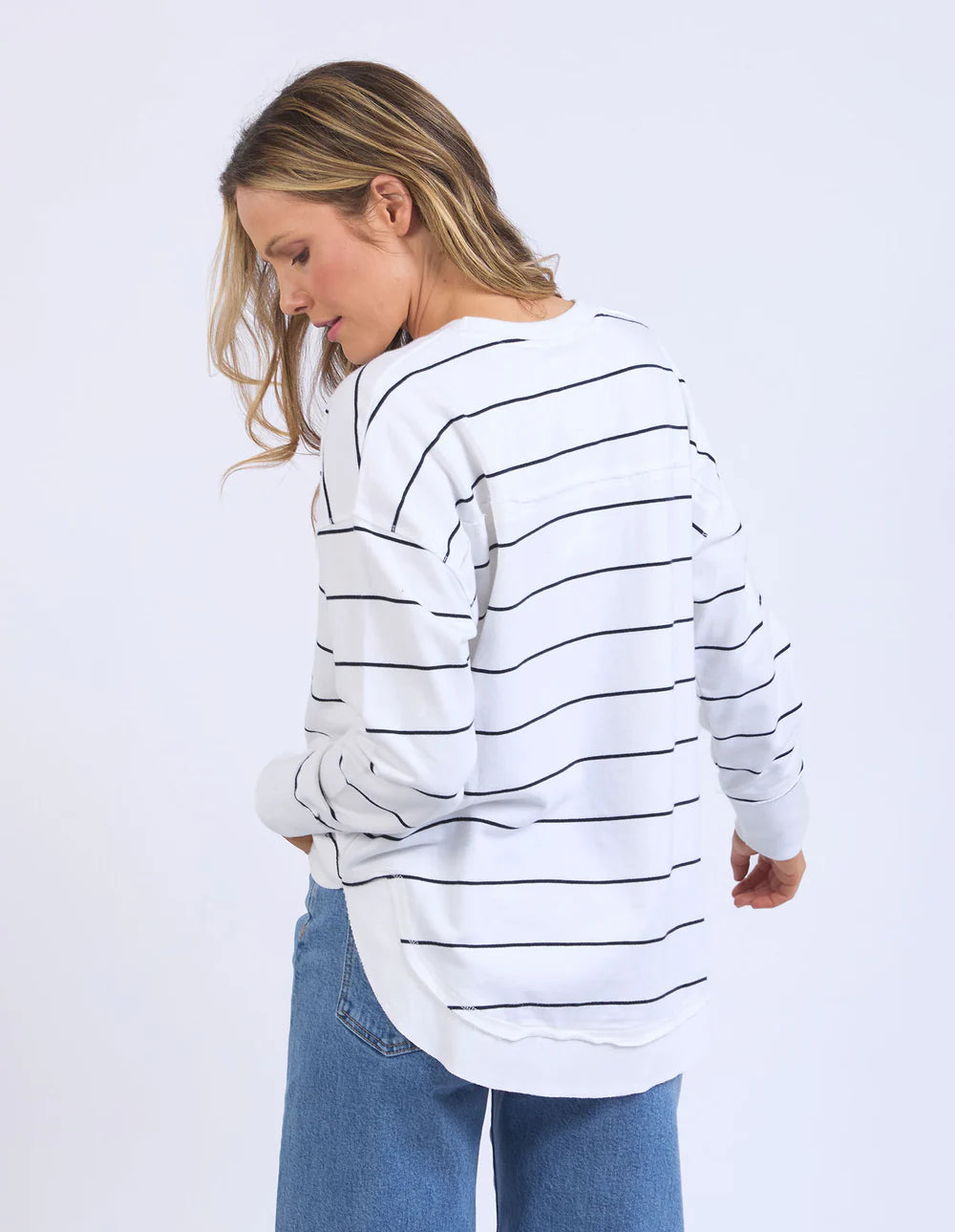 FOXWOOD SIMPLIFIED CREW - CLASSIC STRIPE WHITE/NAVY