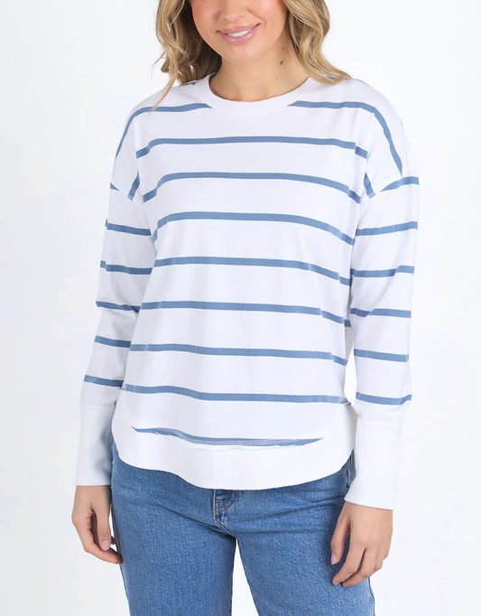 FOXWOOD FARRAH LONG SLEEVE - WHITE/CORNET BLUE STRIPE