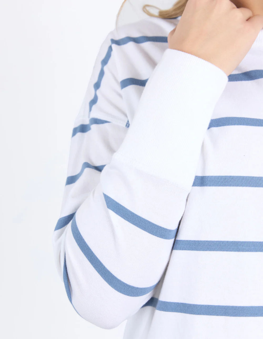 FOXWOOD FARRAH LONG SLEEVE - WHITE/CORNET BLUE STRIPE