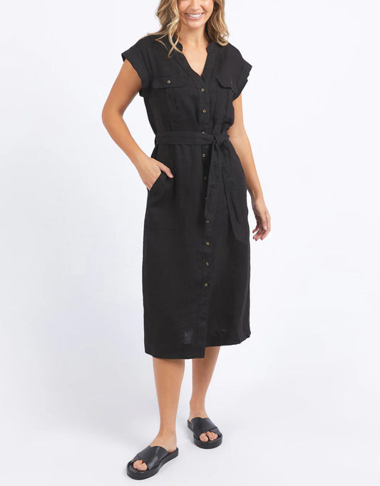 FOXWOOD HARLOW MIDI DRESS - BLACK