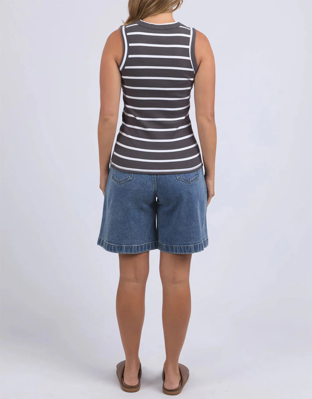 FOXWOOD IRIS TANK - Charcoal Stripe