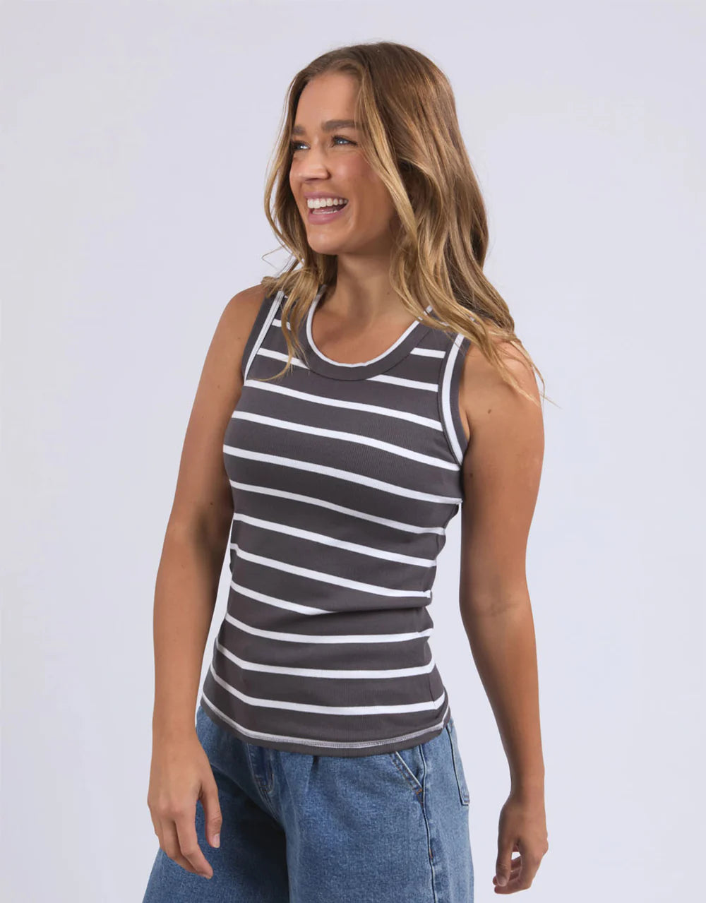 FOXWOOD IRIS TANK - Charcoal Stripe