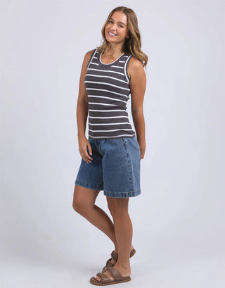FOXWOOD IRIS TANK - Charcoal Stripe