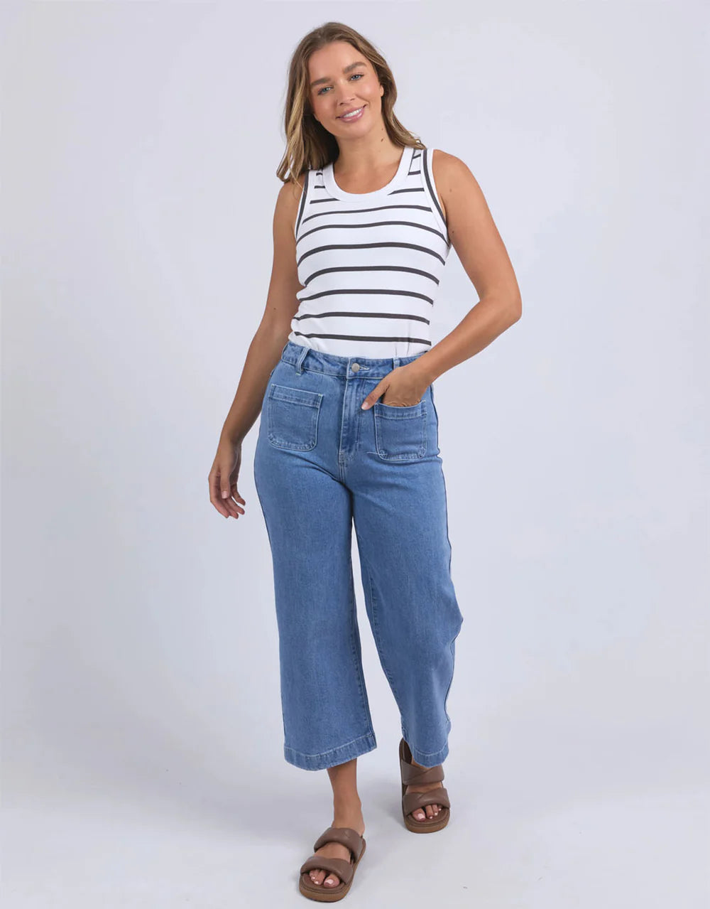 FOXWOOD IRIS TANK - White Stripe