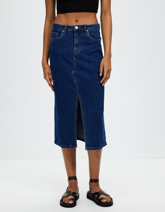 FOXWOOD SCOUT MIDI SKIRT - Indigo