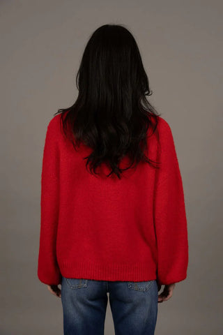 HUMIDITY NOUVEAU V NECK - Scarlet