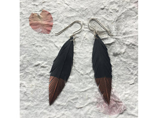 PLUMATIC EARRINGS - BLACK LONG COPPER  TIP