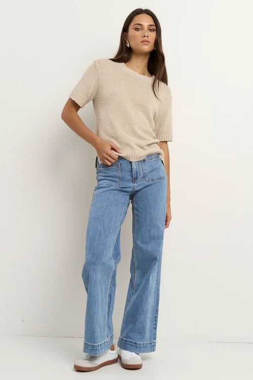 BY ROSA LOVEABLE KNIT TEE - Natural